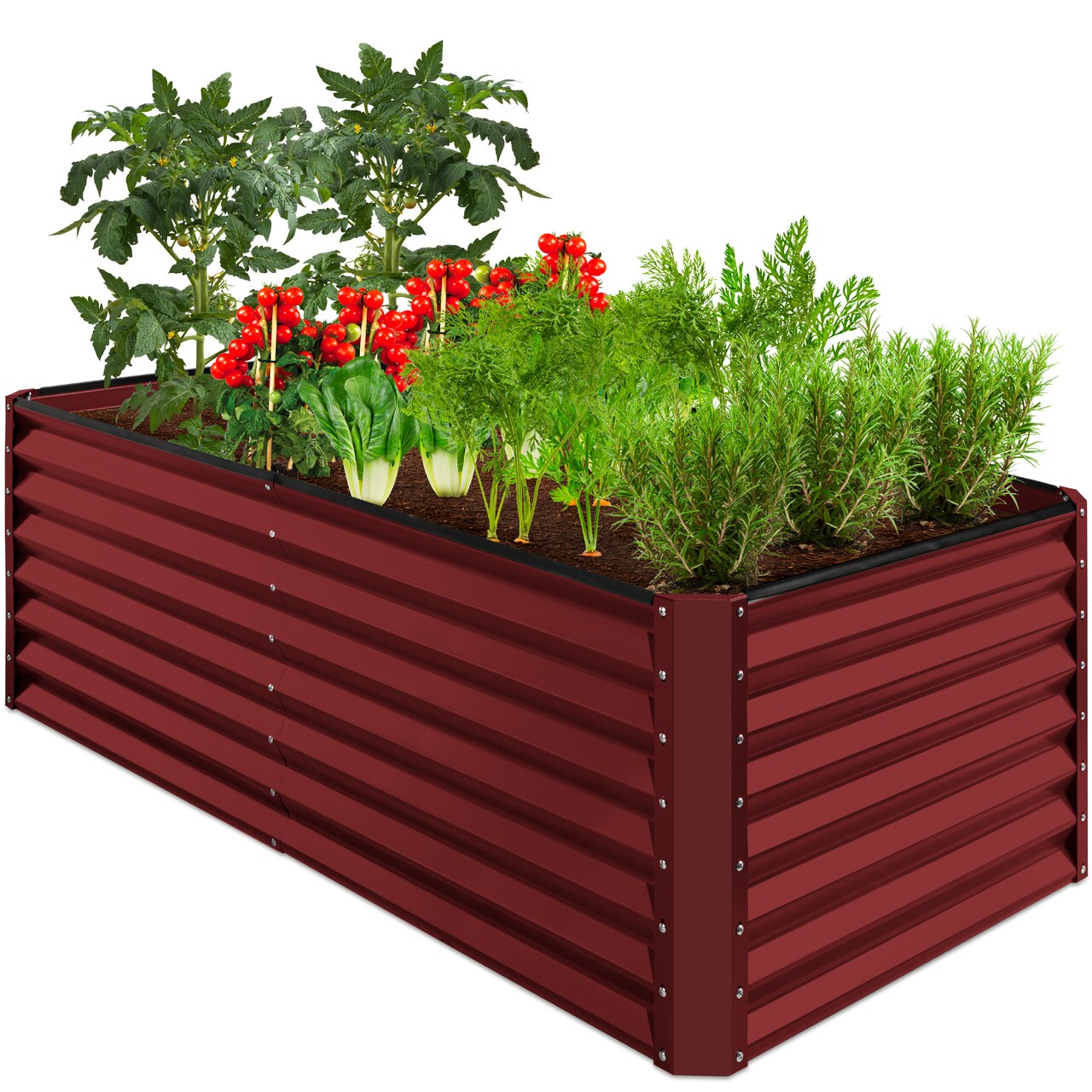 Best Choice Products 6x3x2ft Outdoor Metal Raised Garden Bed, Planter Box for Vegetables, Flowers, Herbs